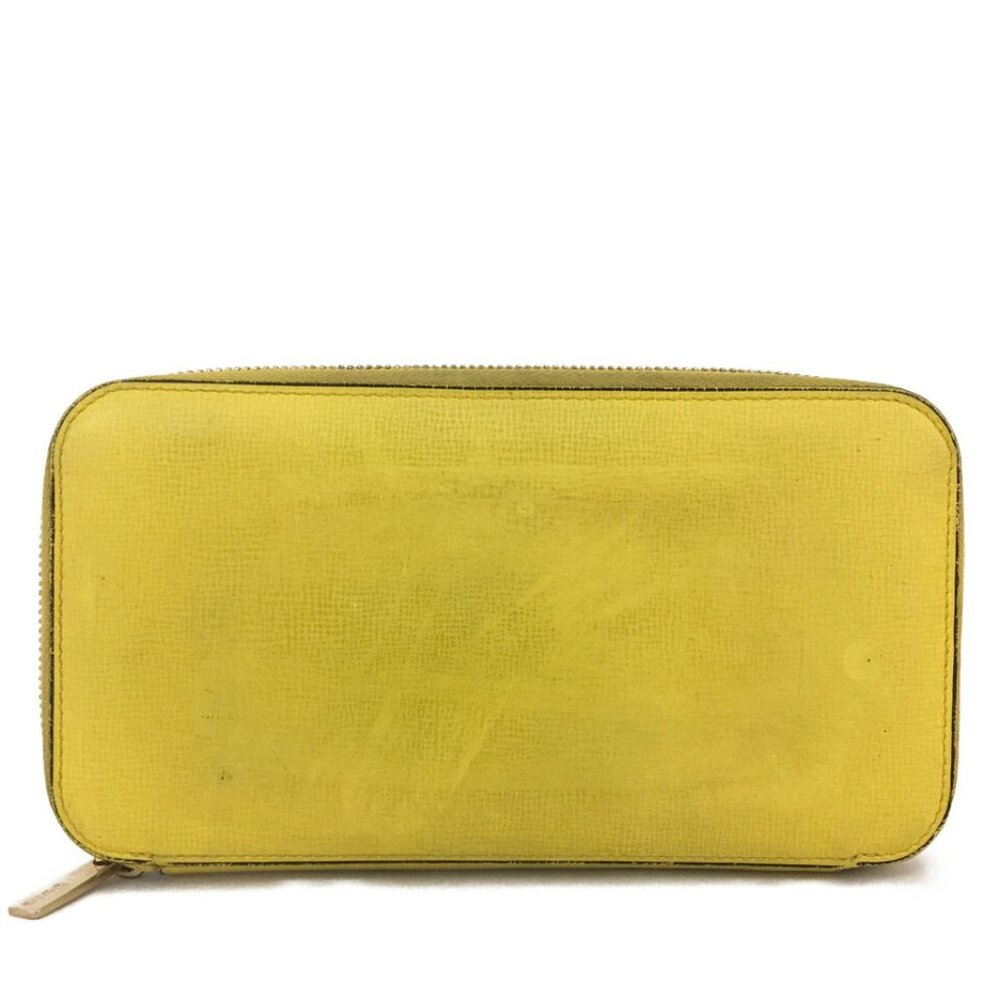 Rare Valextra Yellow Leather Zip Around Long Wallet/9U1327